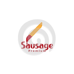 Sauce sausage French fries food logo symbol icon vector graphic design illustration idea creative