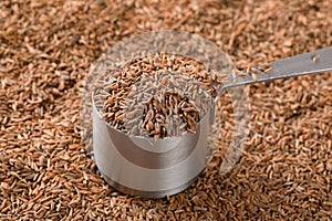 Saucepan of caraway seeds