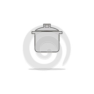 Saucepan color thin line icon.Vector illustration