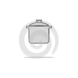 Saucepan color thin line icon.Vector illustration