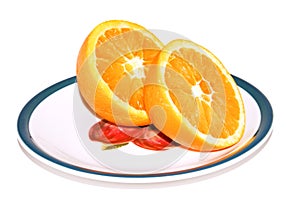 Saucer with sliced orange
