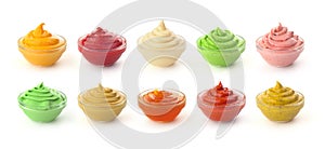 Sauces set on a white background