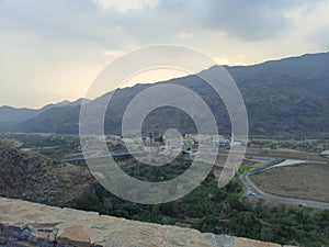 Saudi Arabia, Al-Baha, the ancient heritage village of Thee Ain( Zee Ain), houses, mosques, towers and forts