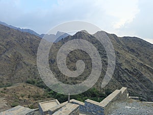 Saudi Arabia, Al-Baha, the ancient heritage village of Thee Ain( Zee Ain), houses, mosques, towers and forts