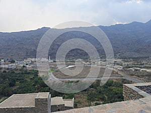 Saudi Arabia, Al-Baha, the ancient heritage village of Thee Ain( Zee Ain), houses, mosques, towers and forts