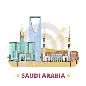 Saudi Arabia country design template Flat cartoon