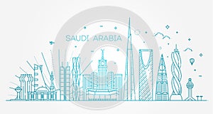 Saudi Arabia detailed Skyline. Travel and tourism background photo