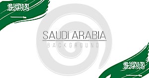 Saudi Arabia flag brush style background with stripes. Stock vector illustration isolated on white background