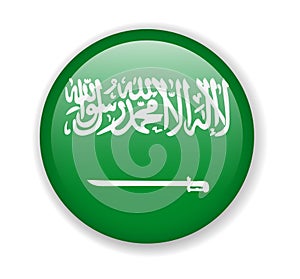 Saudi Arabia flag round bright icon on a white background photo