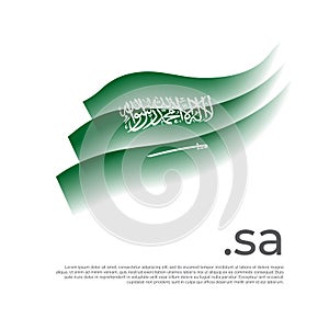 Saudi Arabia flag watercolor. Stripes colors of the saudi arabian flag on a white background. Vector stylized design national