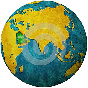 saudi arabia on globe map