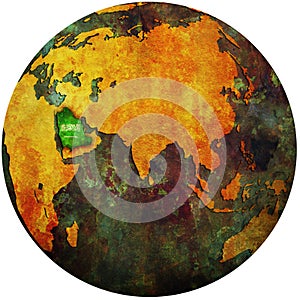 saudi arabia on globe map