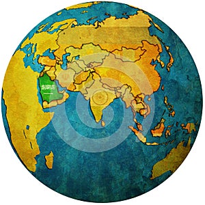 saudi arabia on globe map