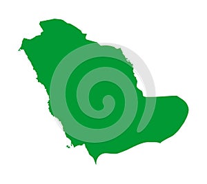 Saudi Arabia green map silhouette.