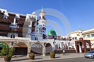 Saudi Arabia Jeddah 16 December 2018 Al Mabarrah Mosquet And Al Tayebat International Cityin jeddah Street view in Jeddah Al Bawad