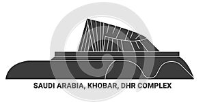 Saudi Arabia, Khobar, Dhr Complex travel landmark vector illustration