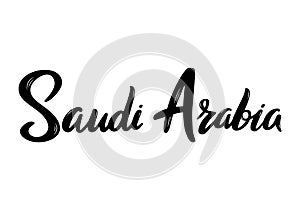 Saudi Arabia Lettering.