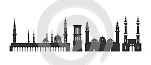 Saudi Arabia logo. Isolated Saudi Arabian Architecture on white background