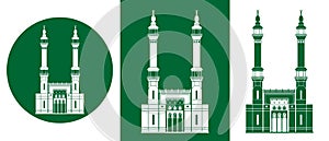 Saudi Arabia logo. Isolated Saudi Arabian Architecture on white background