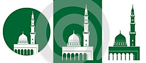 Saudi Arabia logo. Isolated Saudi Arabian Architecture on white background