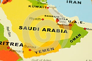 Saudi Arabia on map