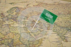 Saudi Arabia map and flag