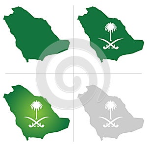 Saudi Arabia Map and National Logo