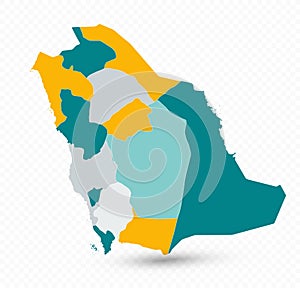 Saudi Arabia Map on transparent background