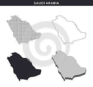 Saudi Arabia map vector collection, abstract patterns