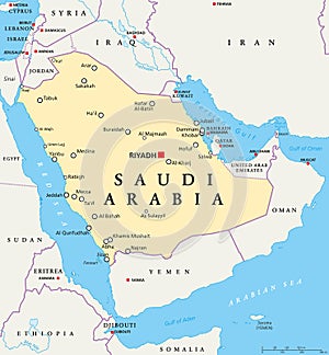 Saudi Arabia Political Map photo