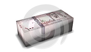 Saudi Arabia Riyal  Banknotes Money Stack on White Background