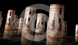 Saudi Arabia Riyal money banknotes pack illustration