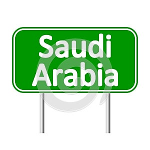 Saudi Arabia road sign.