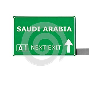 SAUDI ARABIA road sign isolated on white