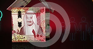 Saudi Arabia Saudi Arabia Rial 100 SAR money banknotes paper house on the table