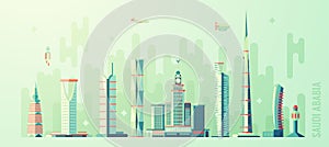 Saudi Arabia skyline world tallest building vector