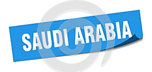 Saudi Arabia sticker. Saudi Arabia square peeler sign.