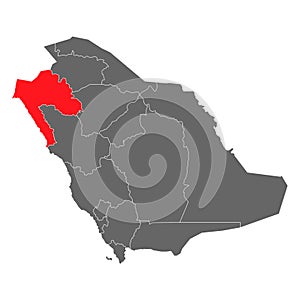 Saudi arabia, Tabuk region high detailed map, geography graphic country, border vector illustration
