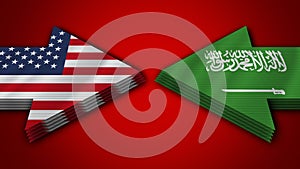 Saudi Arabia vs United States of America Arrow Flags