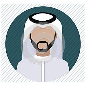 A Saudi man icon wearing shemagh and a thobe Art & Illustration photo