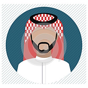 A Saudi man icon wearing shemagh and a thobe Art & Illustration photo