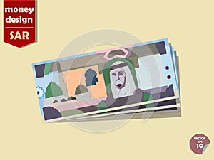 Saudi riyal money paper vector design, saudi arabia money concept photo