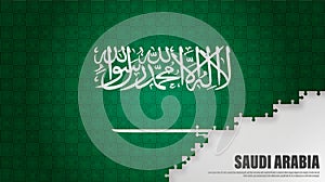 SaudiArabia jigsaw flag background photo
