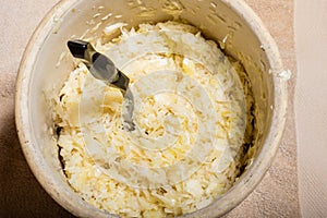 Sauerkraut made from cut cabbage