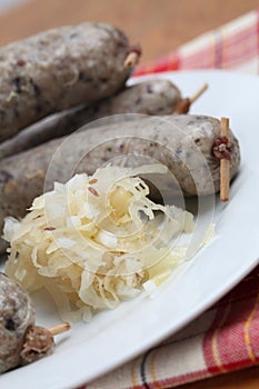 Sauerkraut and white pudding