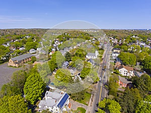 Saugus town center aerial view, Massachusetts, USA photo