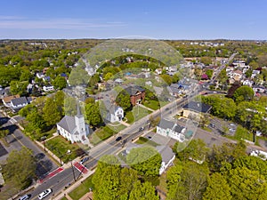 Saugus town center aerial view, Massachusetts, USA photo