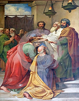 Saul and Barnabas laying on of hands