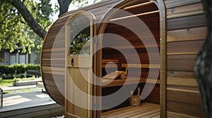 A sauna that can be easily disassembled and reassembled perfect for those constantly on the move. photo