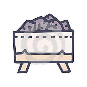 sauna coals color vector doodle simple icon